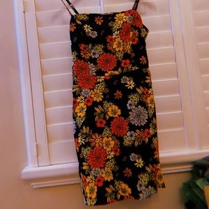 Shirt floral dress with straps